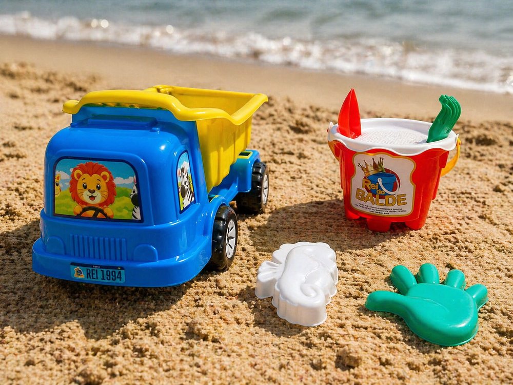 Kit Carrinho Caçamba Infantil com Balde 7 Peças — foto 1