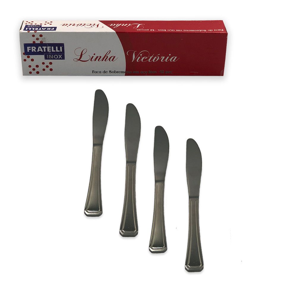 Kit com 12 Facas de Sobremesa em Aço Inox — foto 1