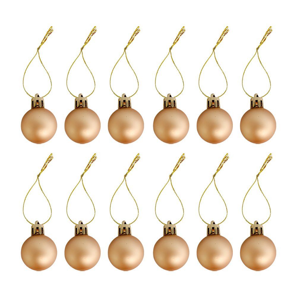 Kit com 44 Peças de Enfeite Natalino com Estrela, Bolinhas, Festão e Cordão de Pérolas - Dourado — foto 1