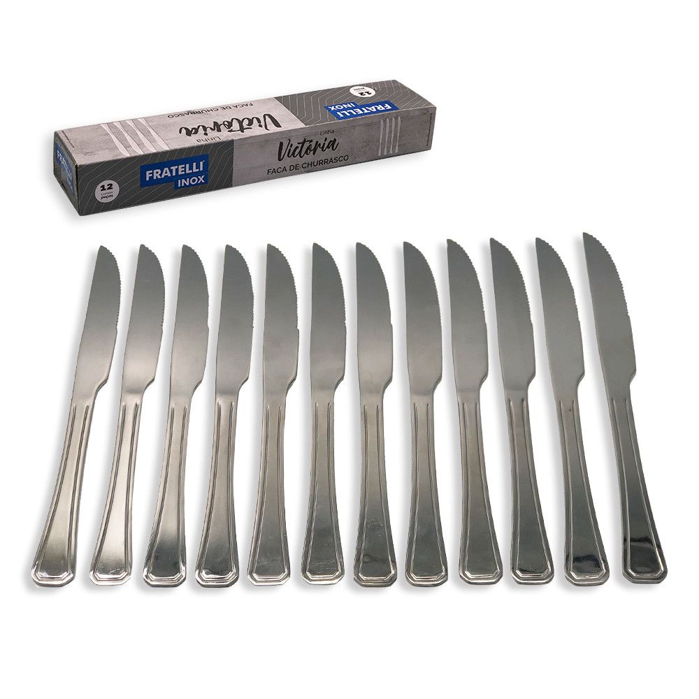 Kit de Facas de Churrasco em Aço Inox 12 Peças — foto 1