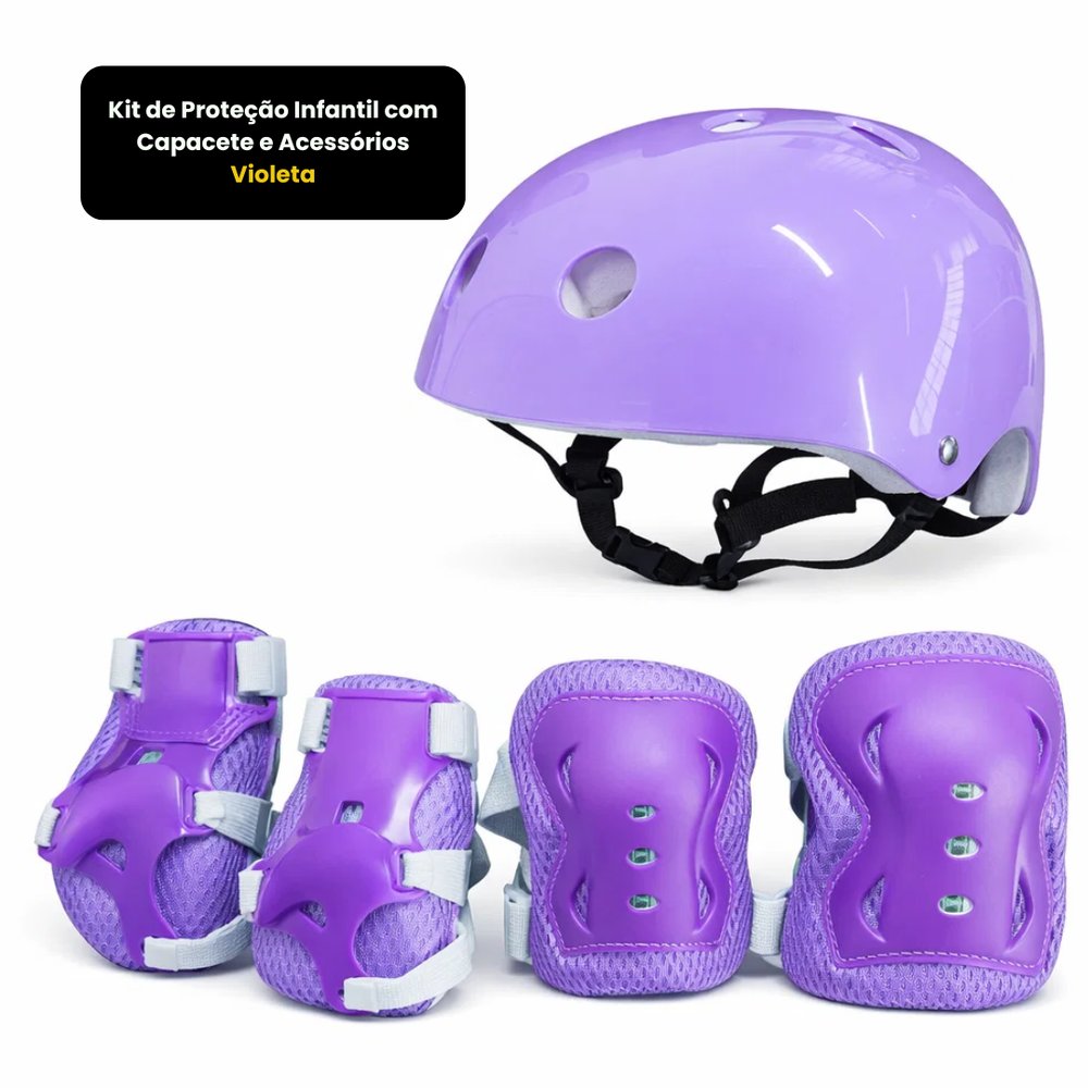 Kit de Proteção Infantil com Capacete e Acessórios - Violeta — foto 1
