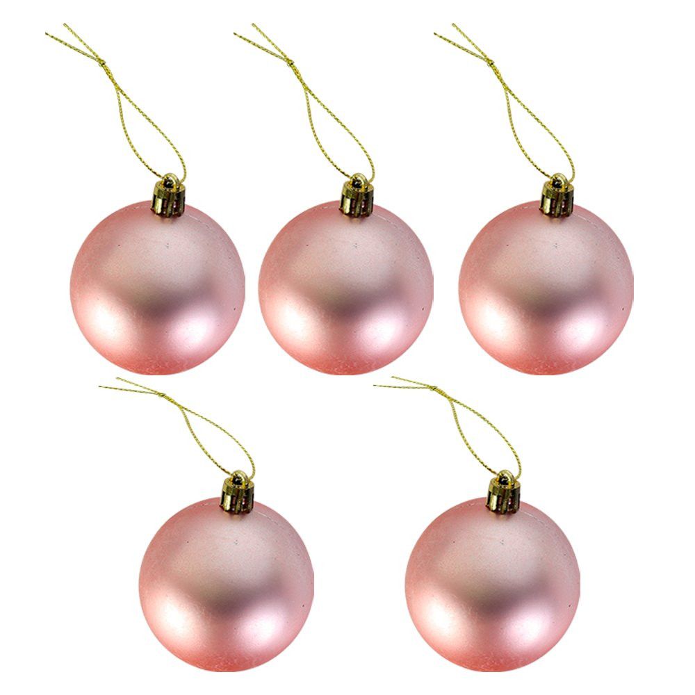 Kit Enfeites de Natal Bolas Estrela Dourado e Rosa Completo — foto 1