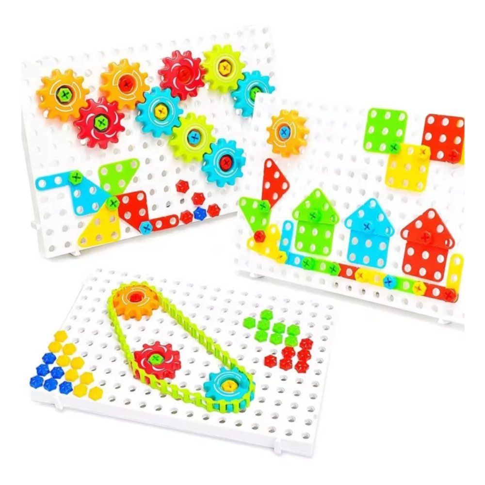 Kit Infantil de Engrenagens 98 Peças com Ferramentas e Blocos de Montar Educativos — foto 1