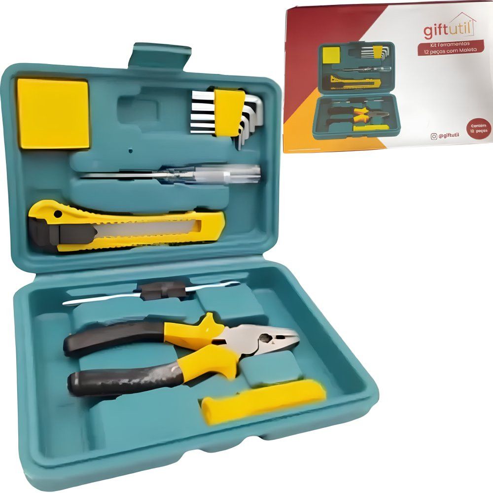 Kit de Ferramentas Multiuso 12 Peças com Maleta Organizadora para Reparos Domésticos — foto 1
