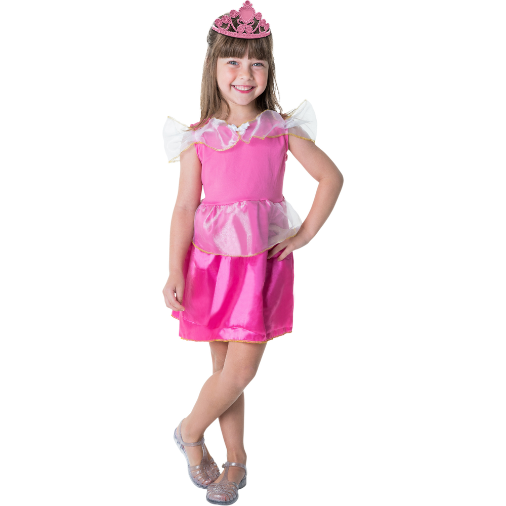 Fantasia Infantil Princesa Toymaster Rosa G com Coroa — foto 1