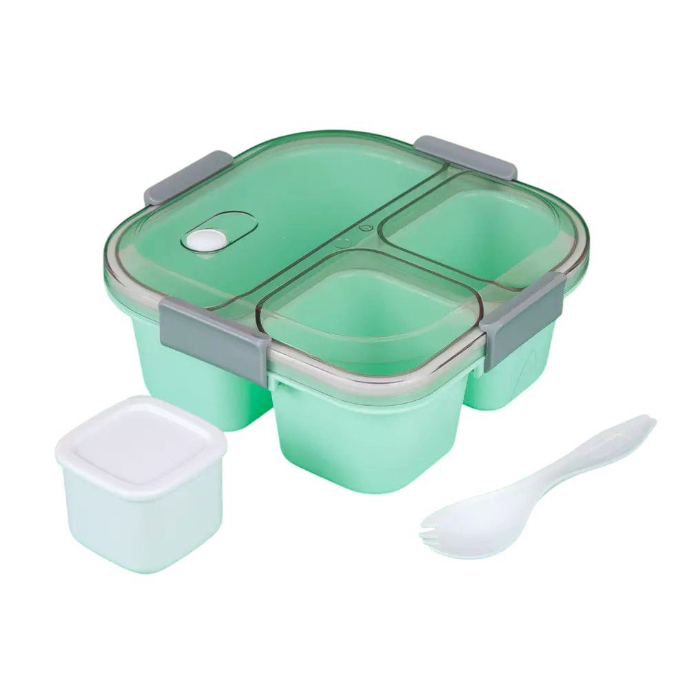 Marmiteira Miniso 1200ml 3 Compartimentos com Colher Sortida — foto 1
