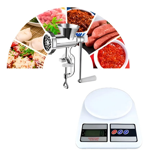 Moedor de Carne Manual N10 com Balança Digital 10 kg