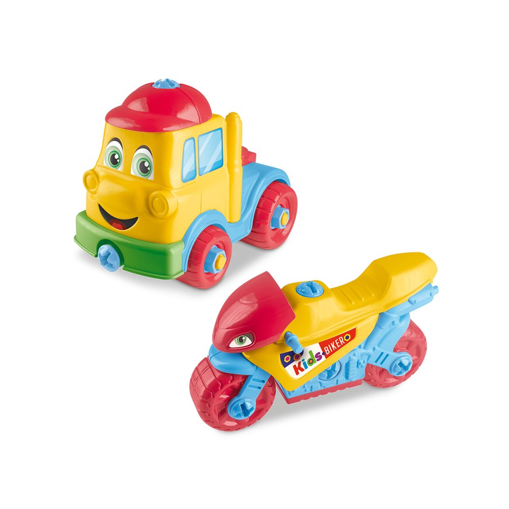 Kit Moto e Caminhão Infantil Multicoloridos com Adesivos para Crianças a Partir de 3 Anos — foto 1