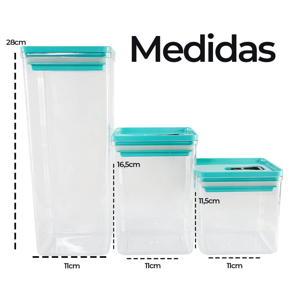 Kit 3 Potes Herméticos Unitermi Dubai 5 Litros Cor Sortida — foto 1