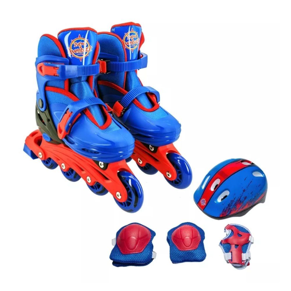 Kit Patins com Acessórios de Segurança Azul - Tam. 30-33 — foto 1