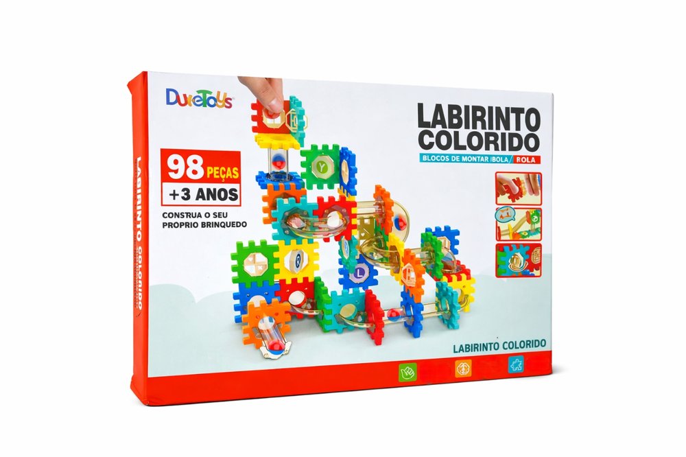 Labirinto Colorido Blocos Montar 98 Peças Brinquedo Educativo — foto 1