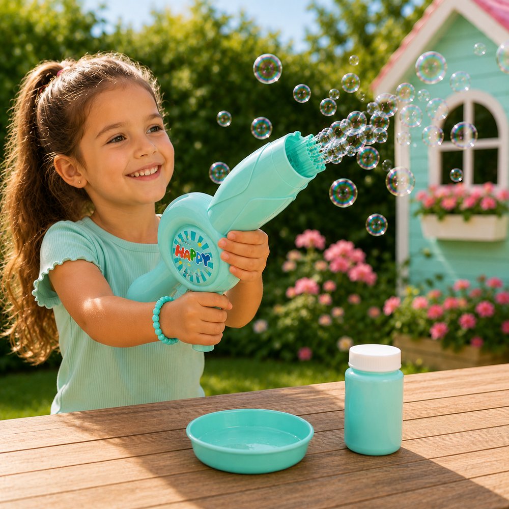 Lança Bolha de Sabão Infantil Automático - Azul