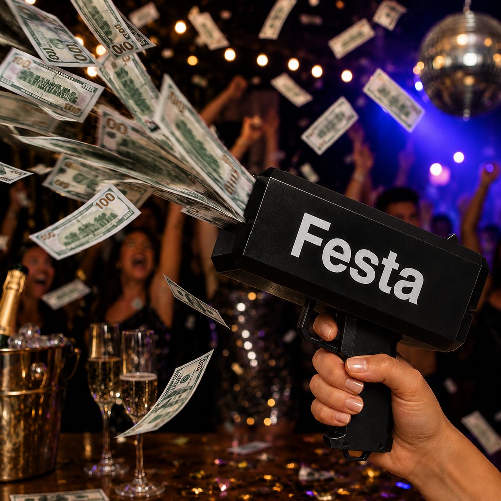 Lança Dinheiro Chuva de Notas para Festa - Preta — foto 1