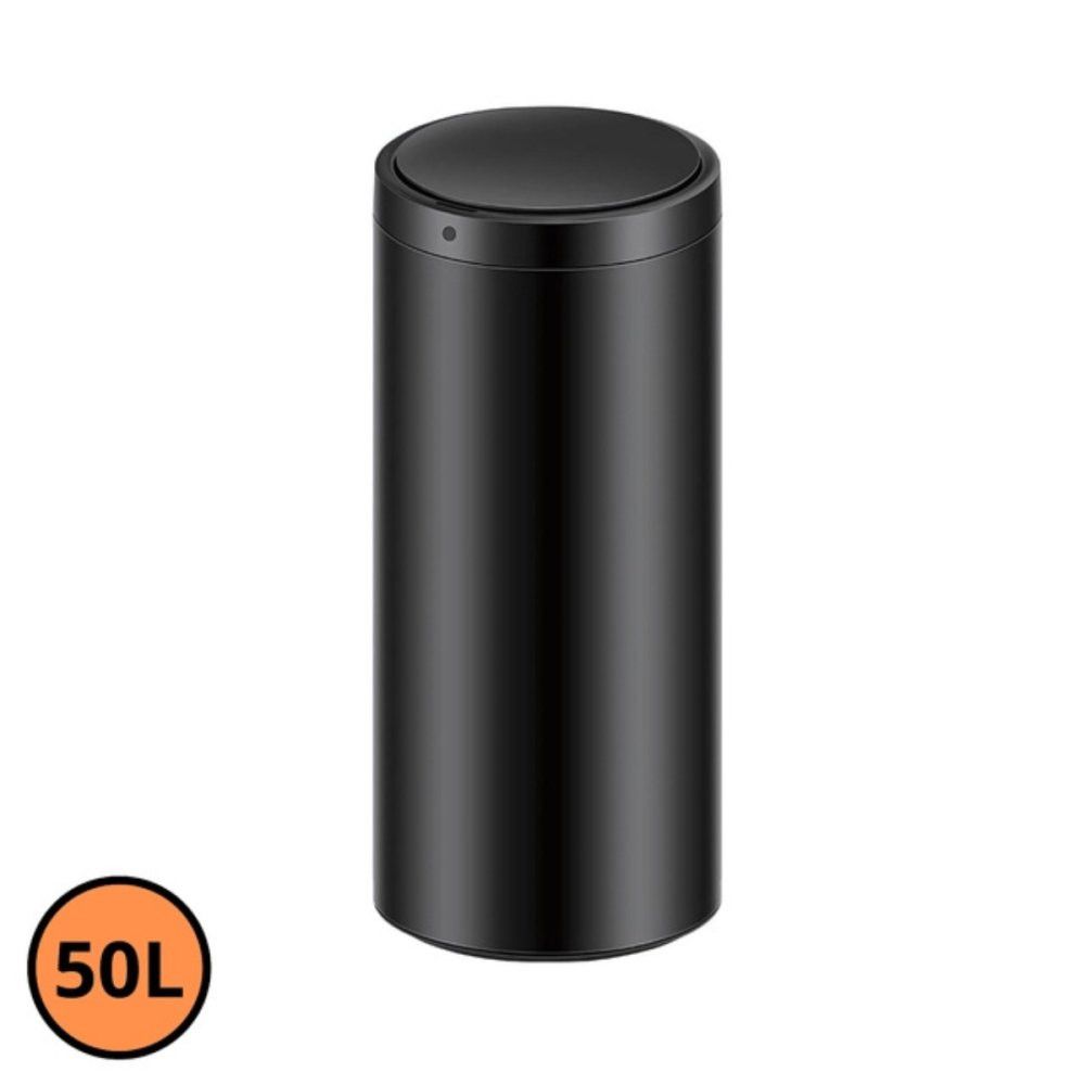 Lixeira Automática Globalmix Redonda Preta 50L Sensor — foto 1
