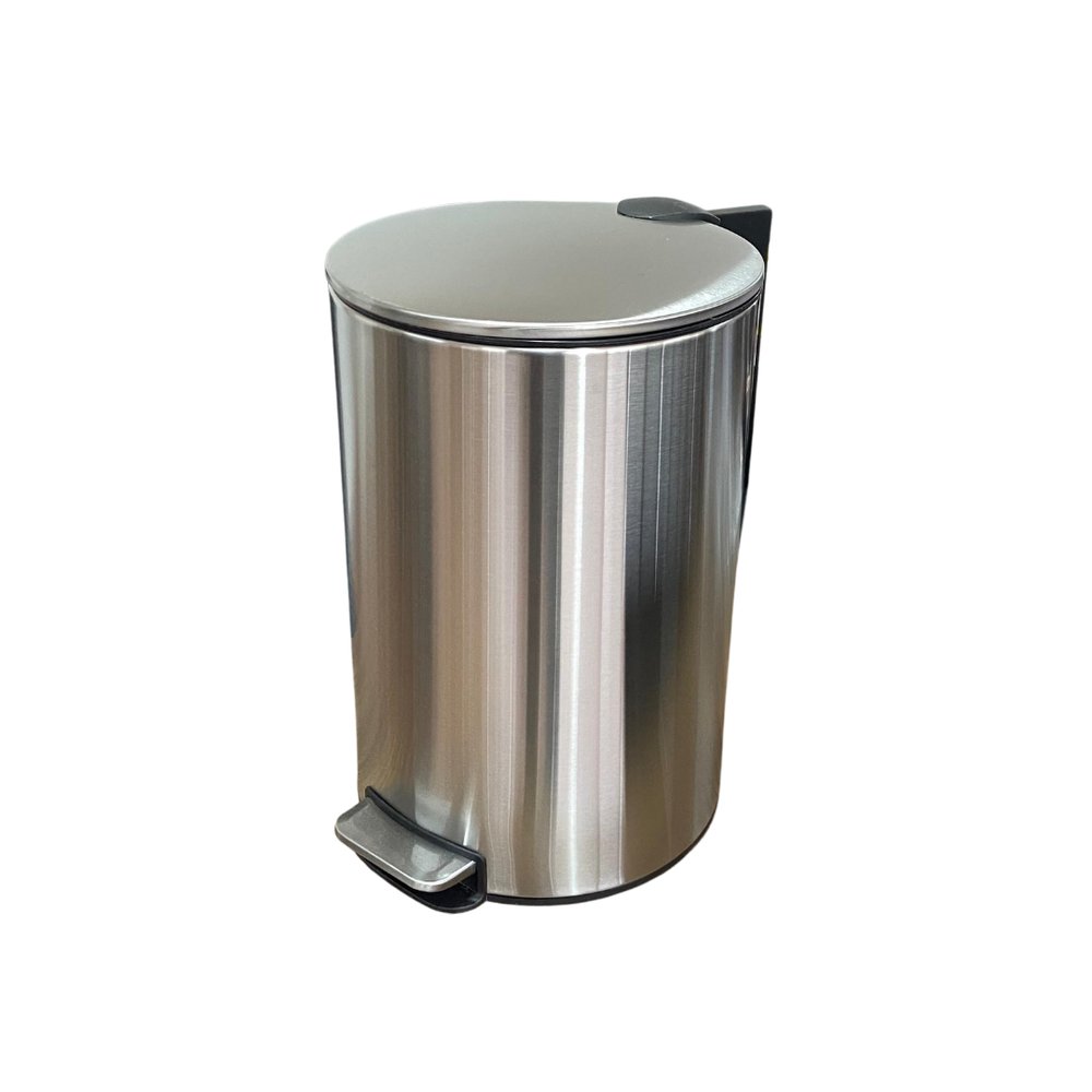 Lixeira Inox 12L Slim Redonda com Pedal