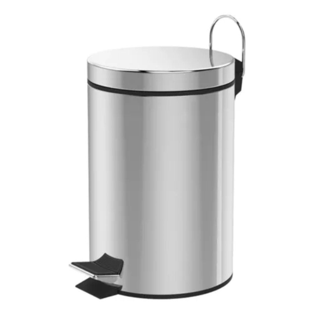 Lixeira Inox Redonda Power Maid 5 Litros com Cesto Interno — foto 1
