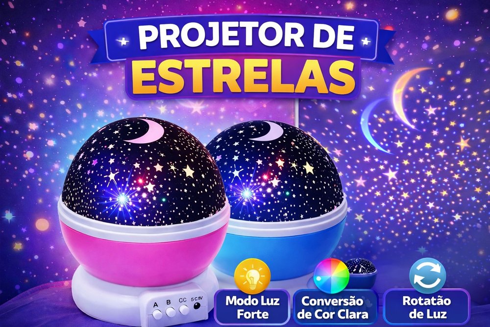 Luminária Galáxia Projetor Céu Estrelado LED RGB Rotação 360° Decorativa — foto 1