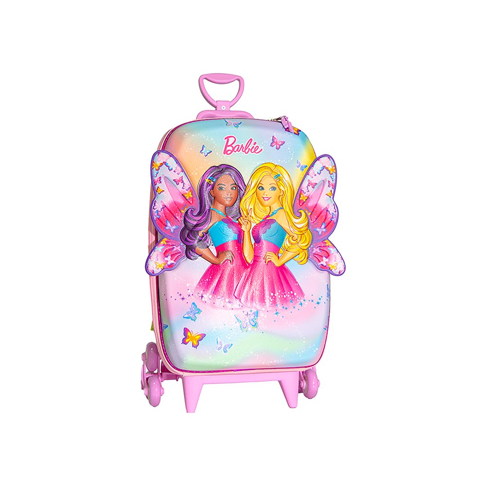 Mala Infantil Barbie Fada 3D com Rodinhas - Multicolorida — foto 1