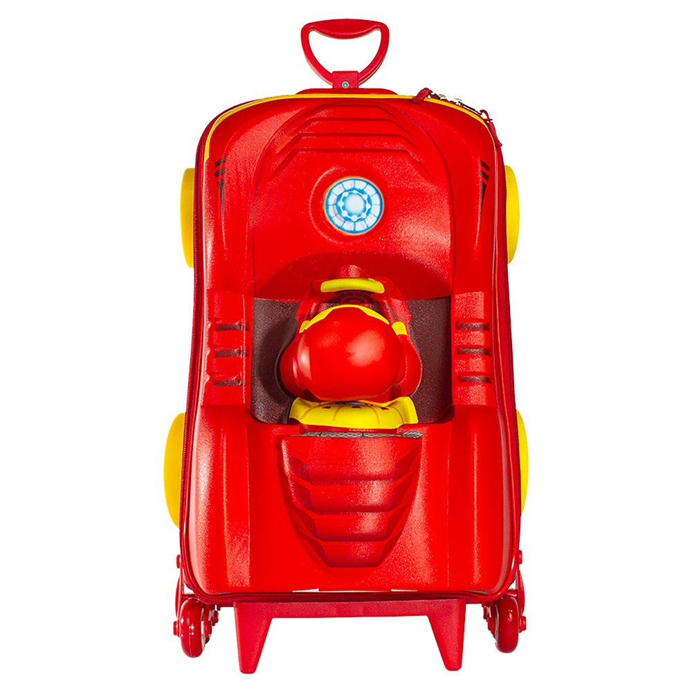 Mala Infantil Homem de Ferro 3D com Rodinhas - Vermelha