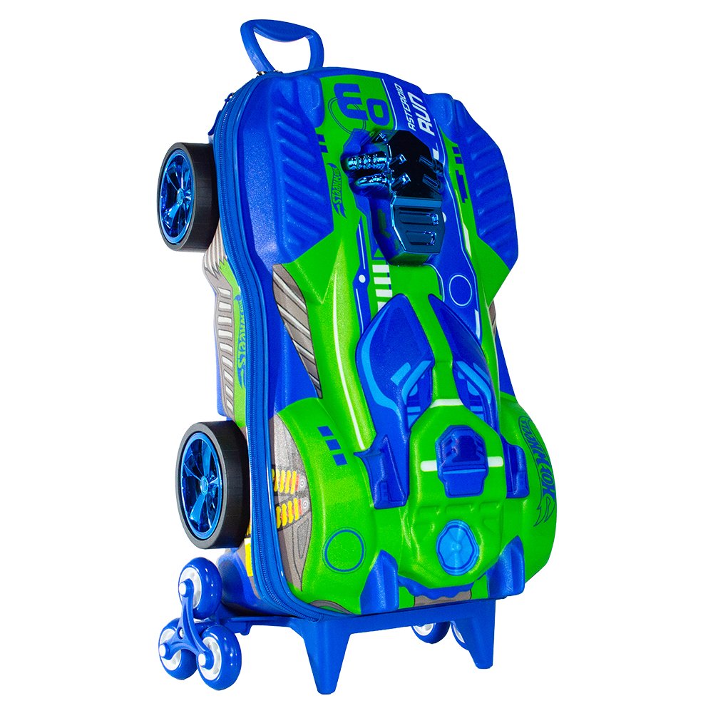 Mala Infantil Hot Wheels 3D com Rodinhas - Multicolorida — foto 1