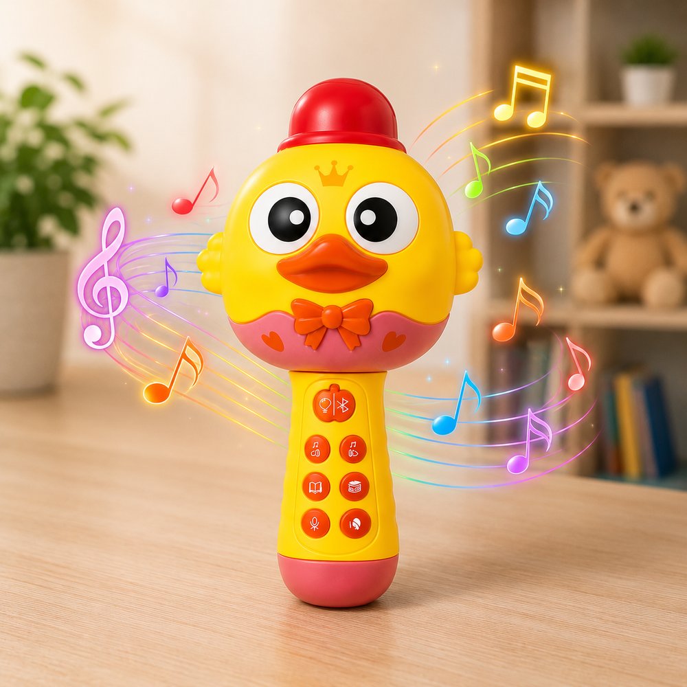 Microfone Infantil Recarregável com Bluetooth, Músicas, Histórias — foto 1