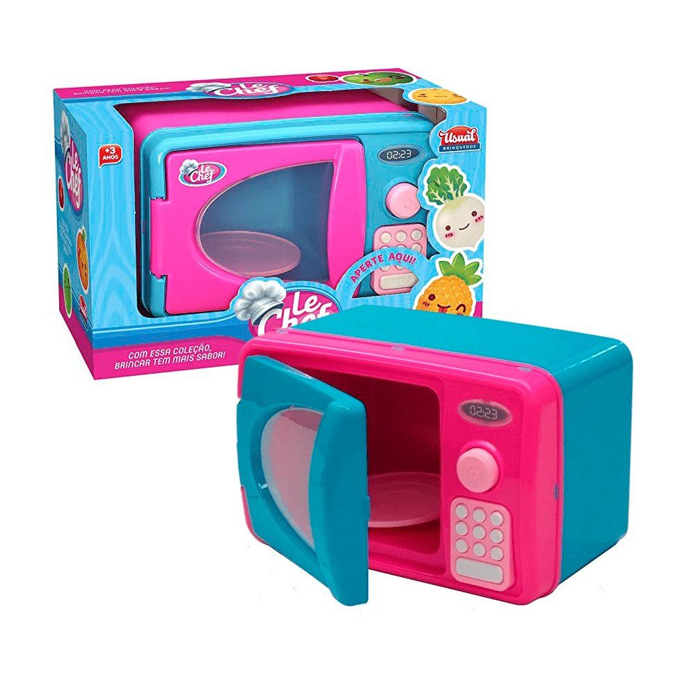 Microondas Usual Brinquedos com Luz a Som - Azul/rosa — foto 1