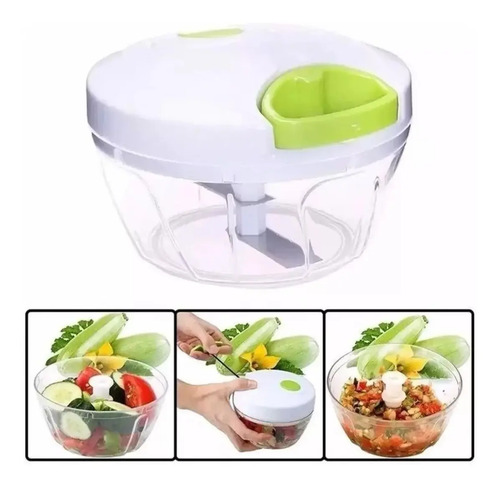 Mini Processador Triturador Manual 500 ml com 3 Lâminas