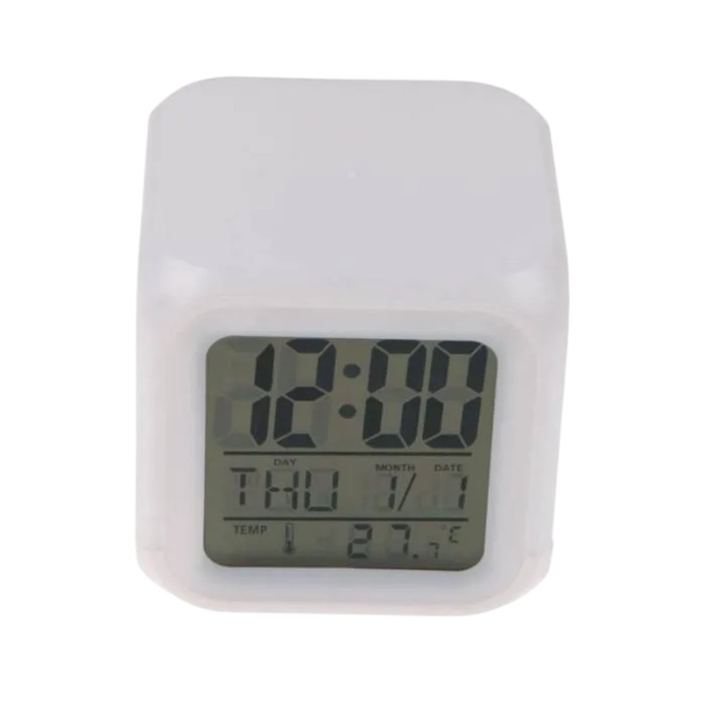 Mini Relógio Despertador Top Rio Digital LED Branco