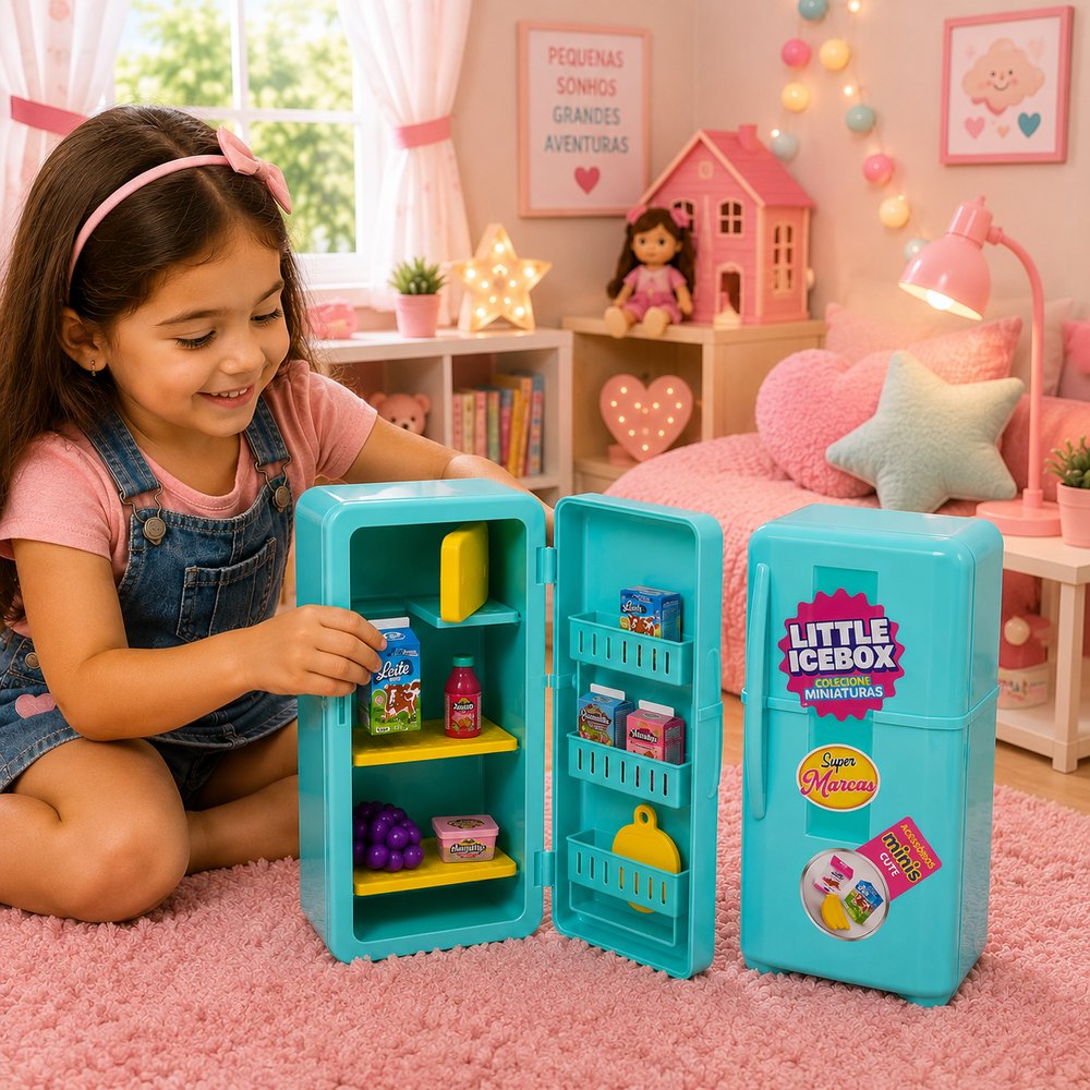 Miniatura Geladeira infantil e Minis Cute 12 peças- Verde — foto 1