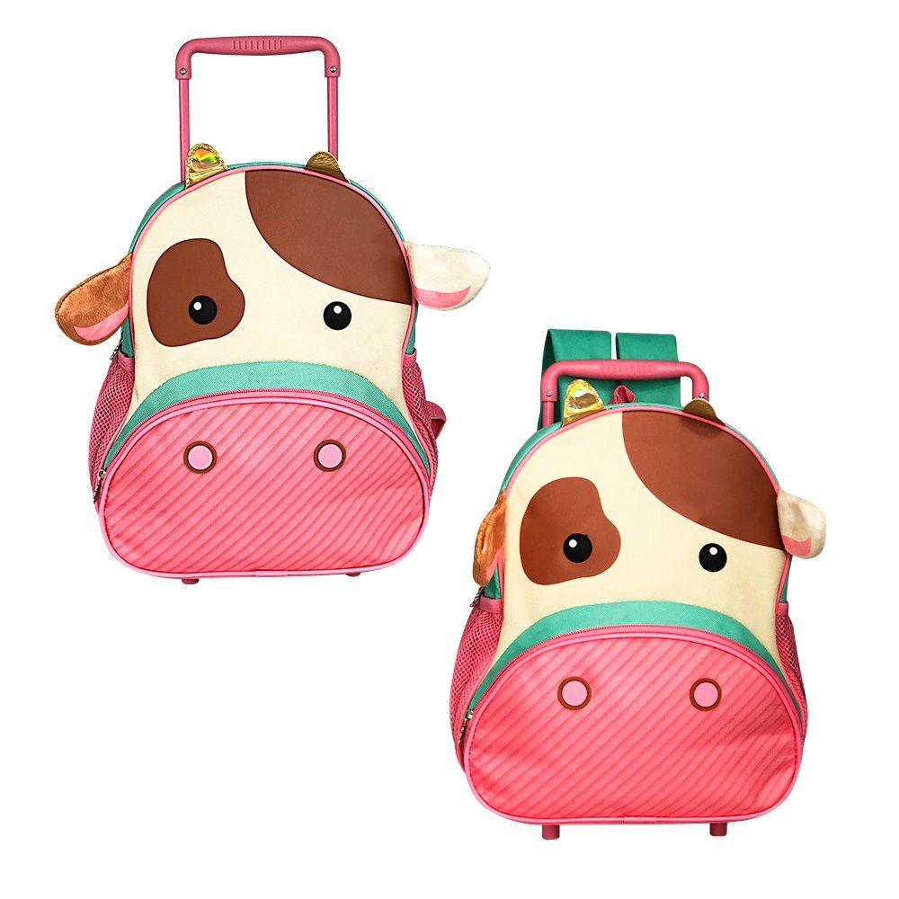 Mochila Infantil de Rodinhas Clio Pets Vaquinha 17L — foto 1