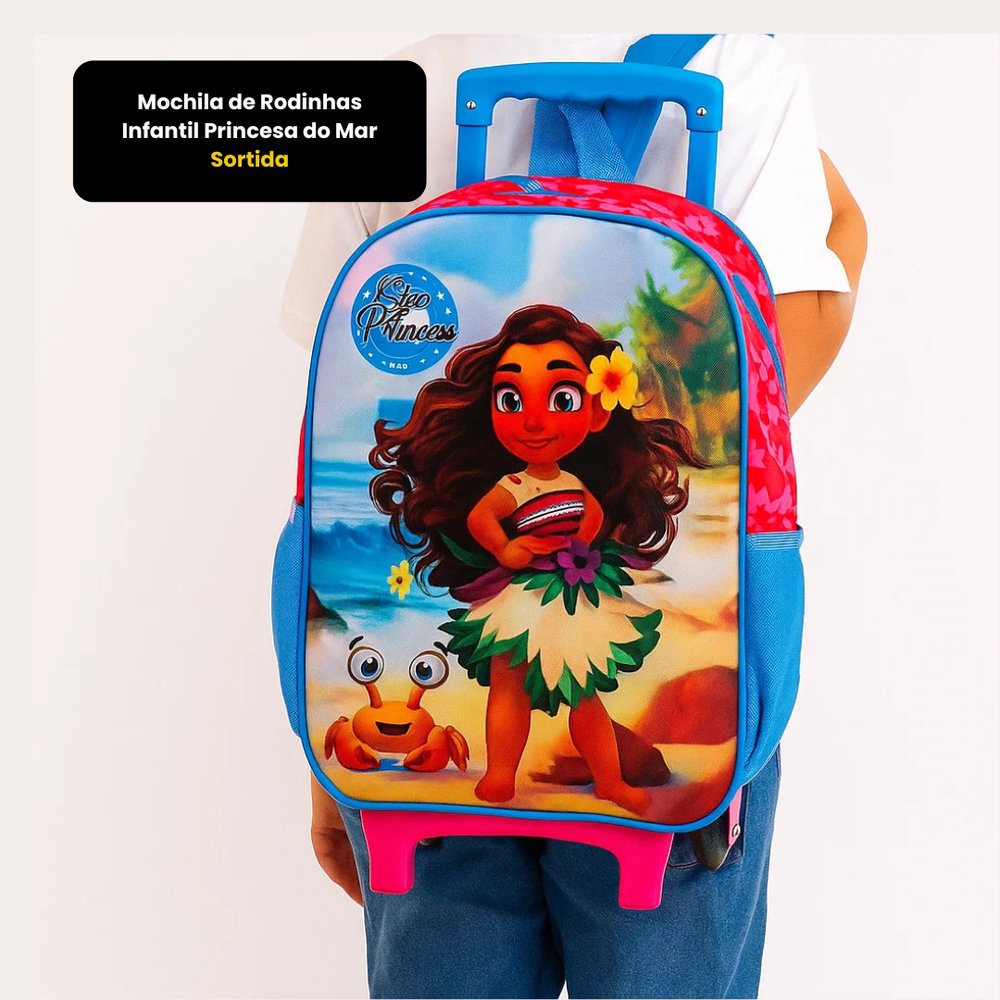Mochila de Rodinhas Infantil Princesa do Mar - Sortida — foto 1