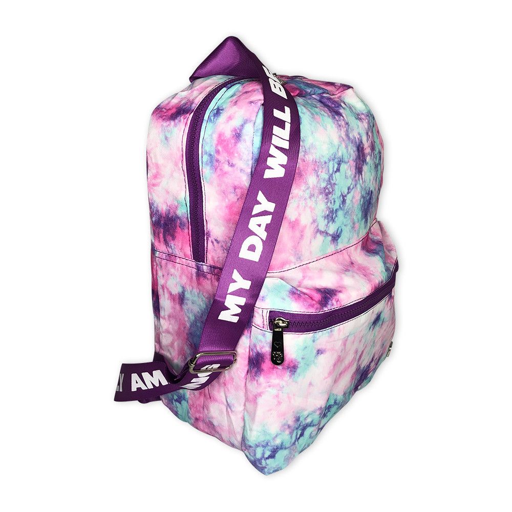 Mochila Feminina Juvenil Tie Dye Roxa — foto 1