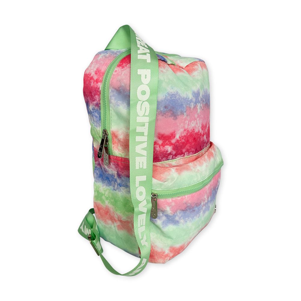 Mochila Escolar Wincy Tie Dye Verde Juvenil 11 Litros