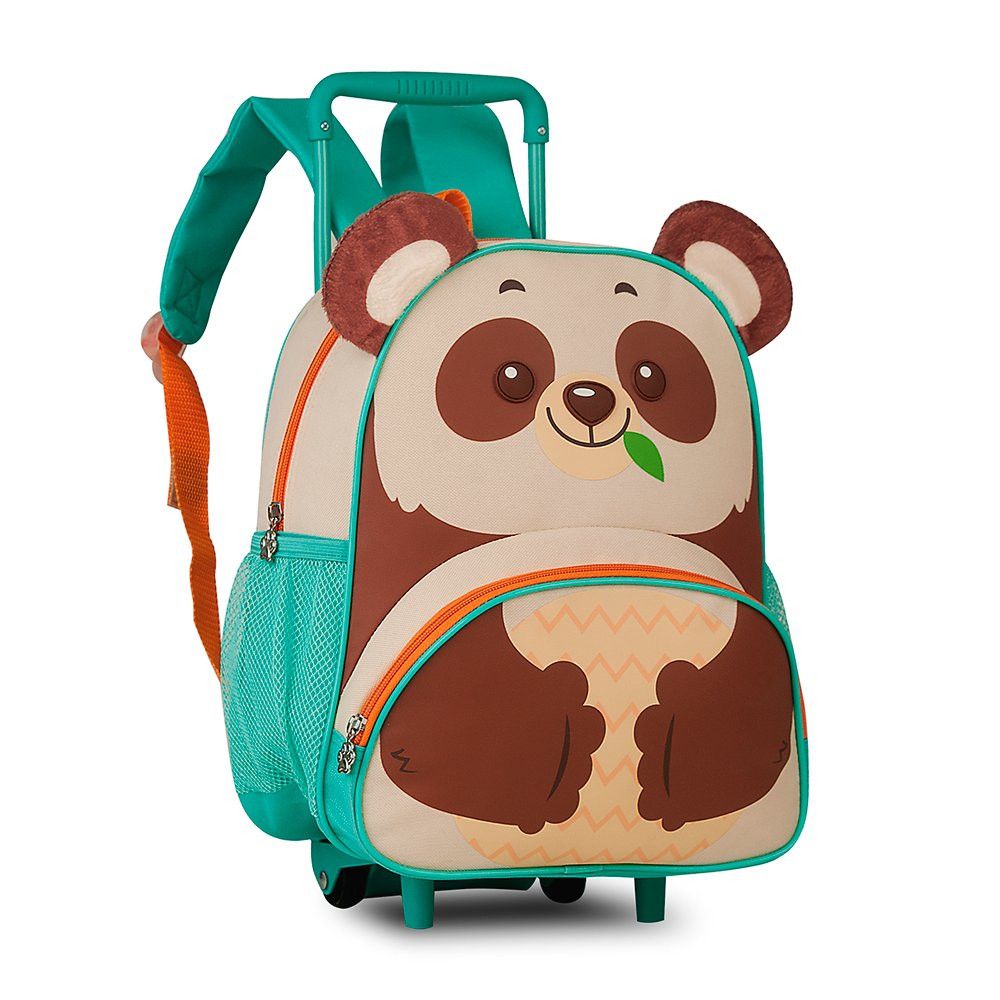 Mochila Infantil Clio Pets Panda 17L com Rodinhas