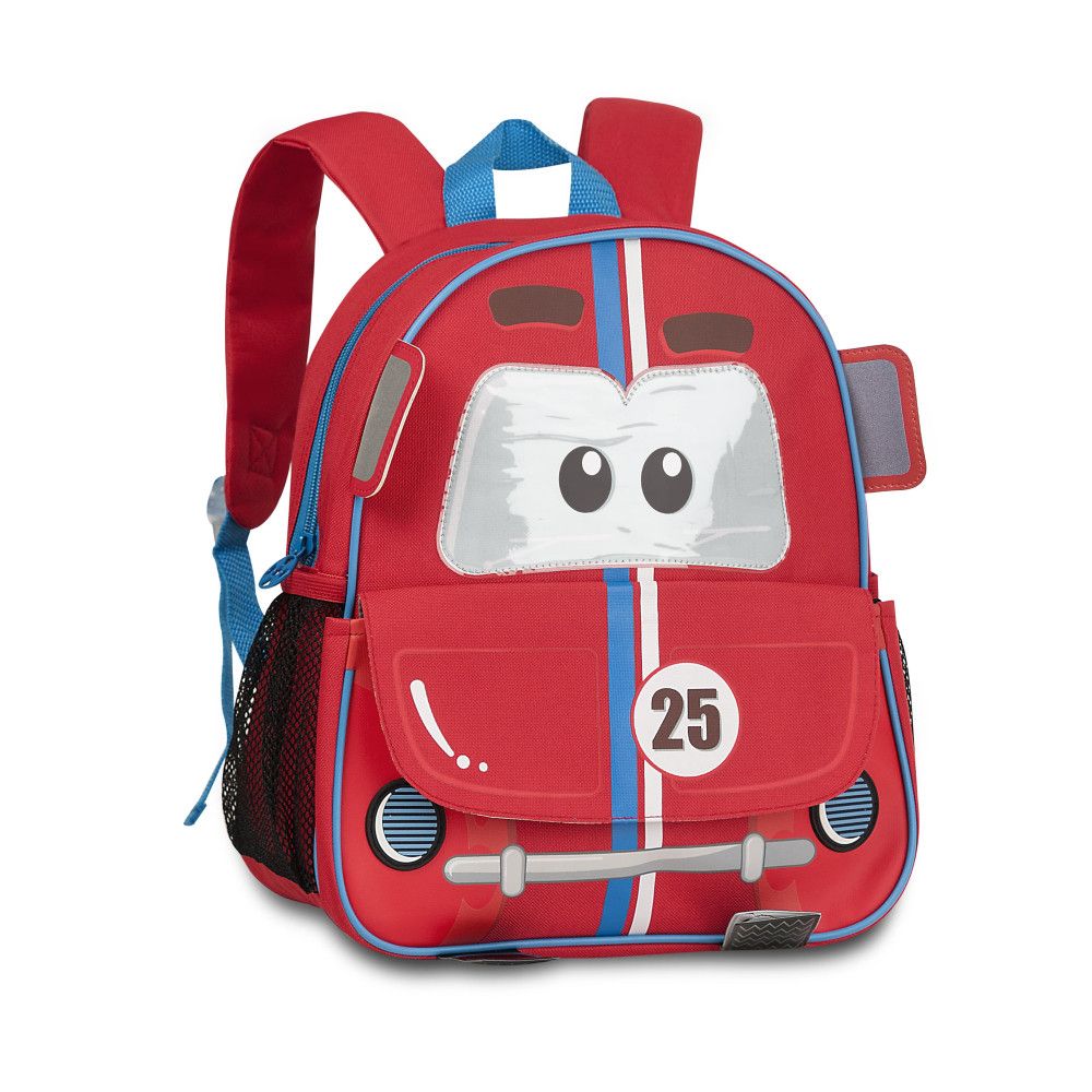 Mochila Infantil Clio Carros Vermelha com Detalhes 3D — foto 1