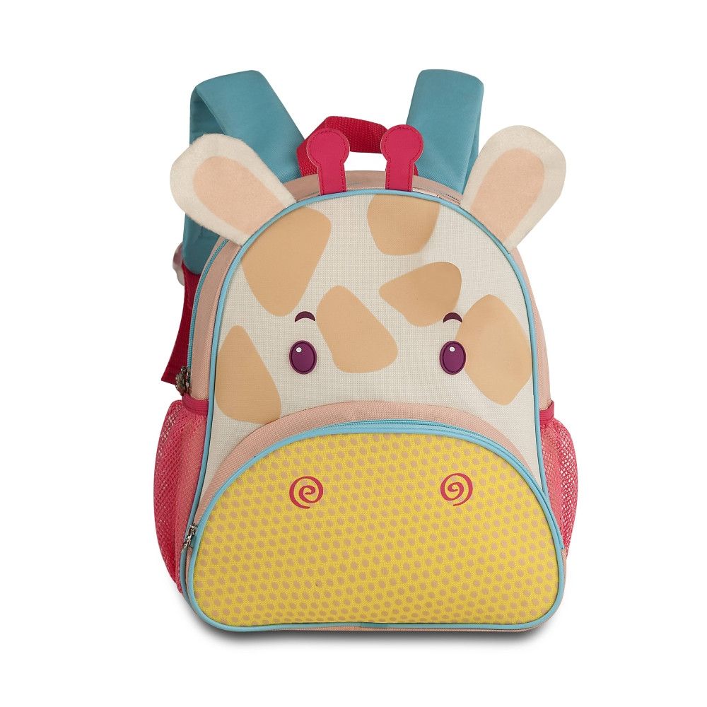 Mochila Infantil Clio Girafa com Orelhas de Pelúcia 3D