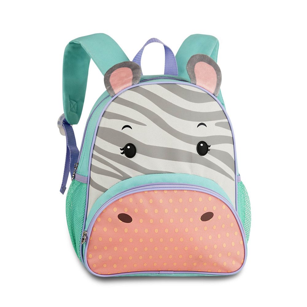 Mochila Infantil Clio Zebra com Orelhas de Pelúcia 3D