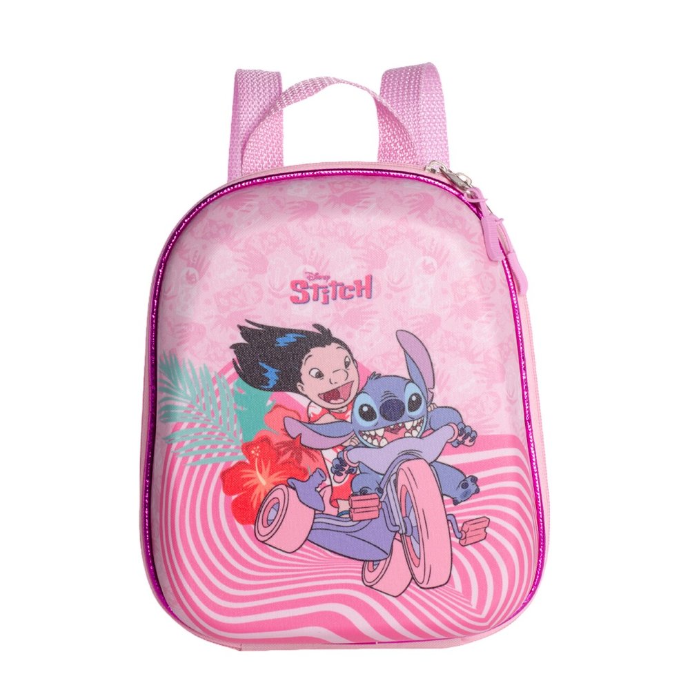 Mochila Infantil Lilo e Stitch Rosa Tamanho P — foto 1