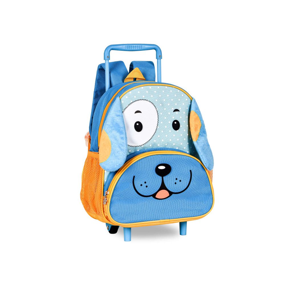 Mochila Infantil Rodinhas Escolar Passeio Cachorro Azul Clara — foto 1