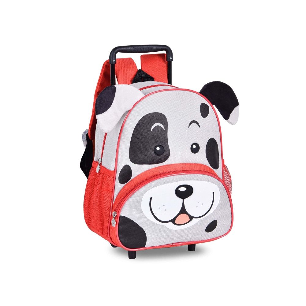 Mochila Infantil Rodinhas Escolar Passeio Cachorro Vermelha — foto 1