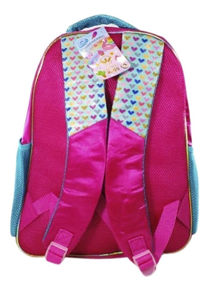 Mochila Escolar Unicórnio 3D Rosa com Relevo 41cm