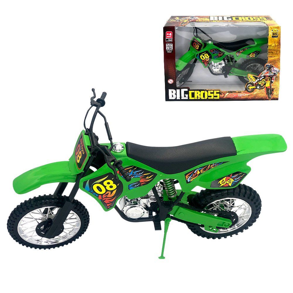 Moto de Motocross Infantil Verde 36 cm com Pneus Emborrachados e Amortecedor — foto 1