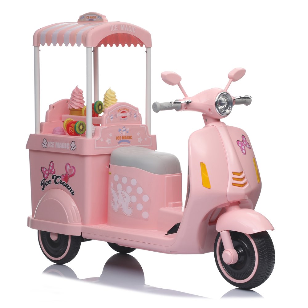 Moto Elétrica Infantil Unitoys Sorveteria Rosa 12V Ice Magic — foto 1
