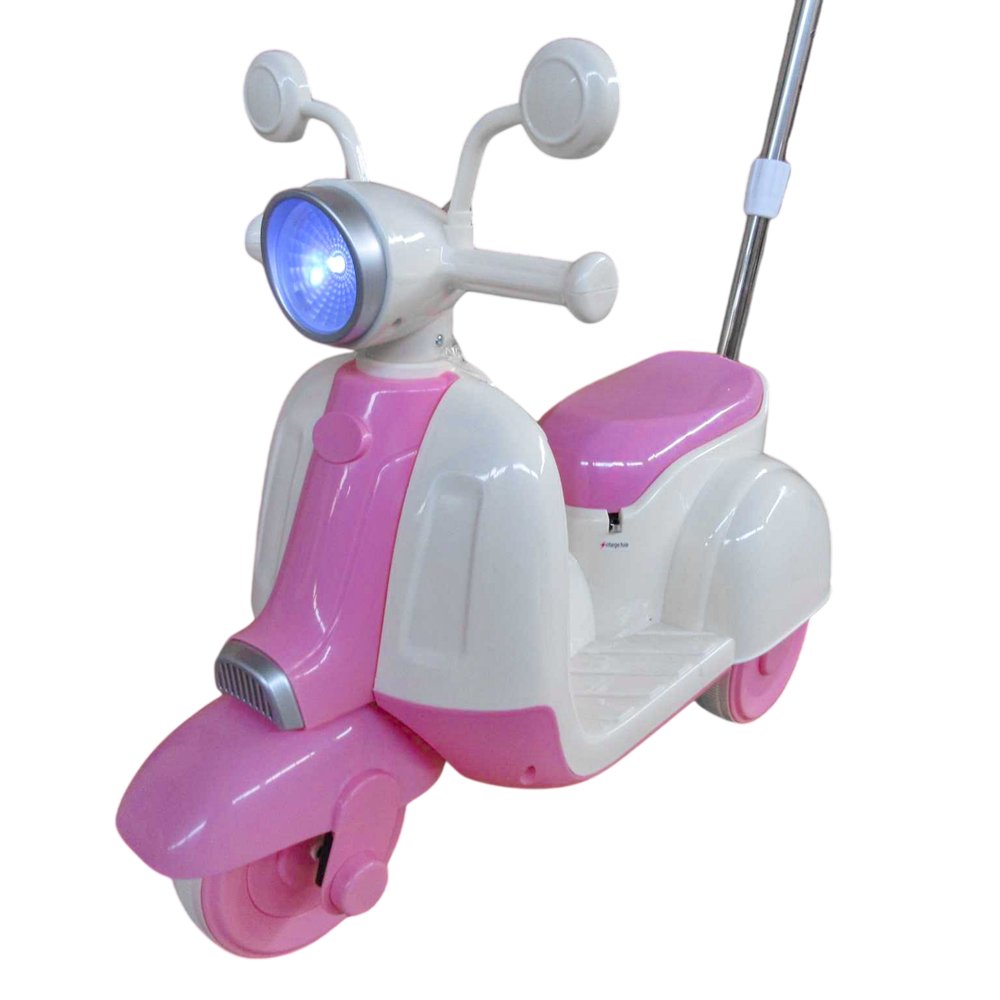 Moto Elétrica Infantil Unitoys Rosa com Empurrador e LED — foto 1