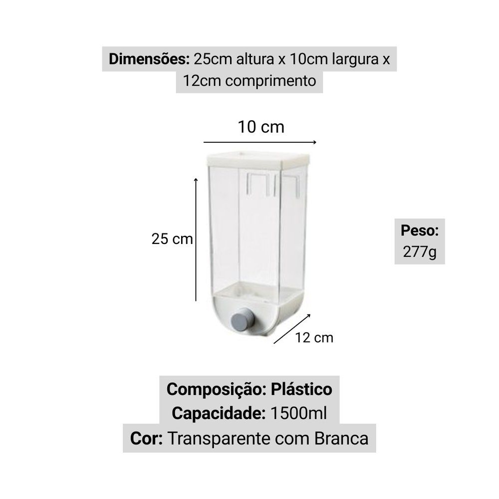 Organizador Dispenser Suspenso Multiuso 1500ml