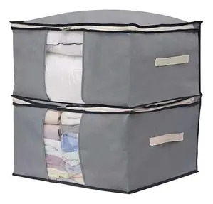 Organizador Multiuso com Zíper para Edredom e Roupas 60x45x30 cm