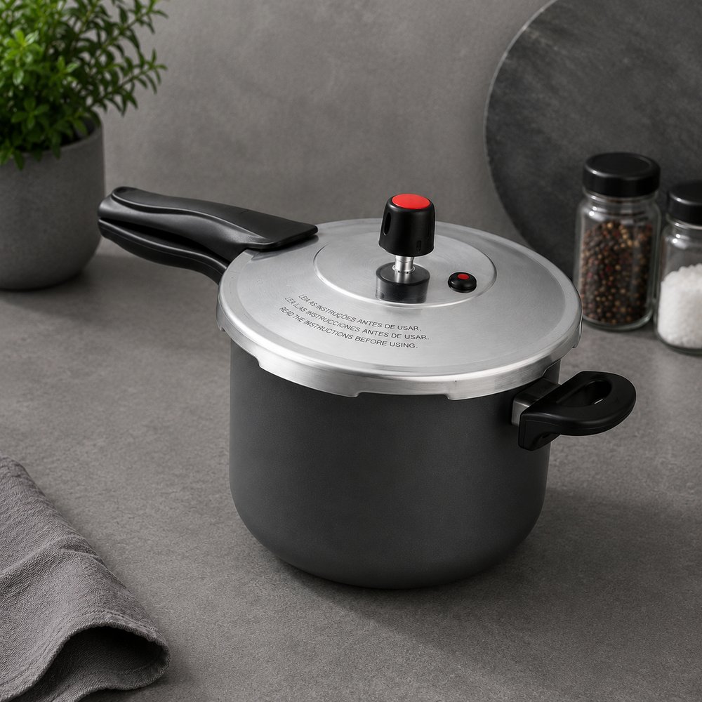 Panela Pressão 4,5l Antiaderente Fechamento Externo Premium - Cinza — foto 1