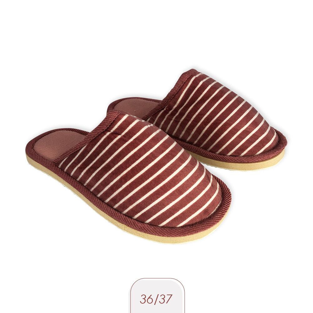 Pantufa Feminina com Listras Rosa 36/37 — foto 1