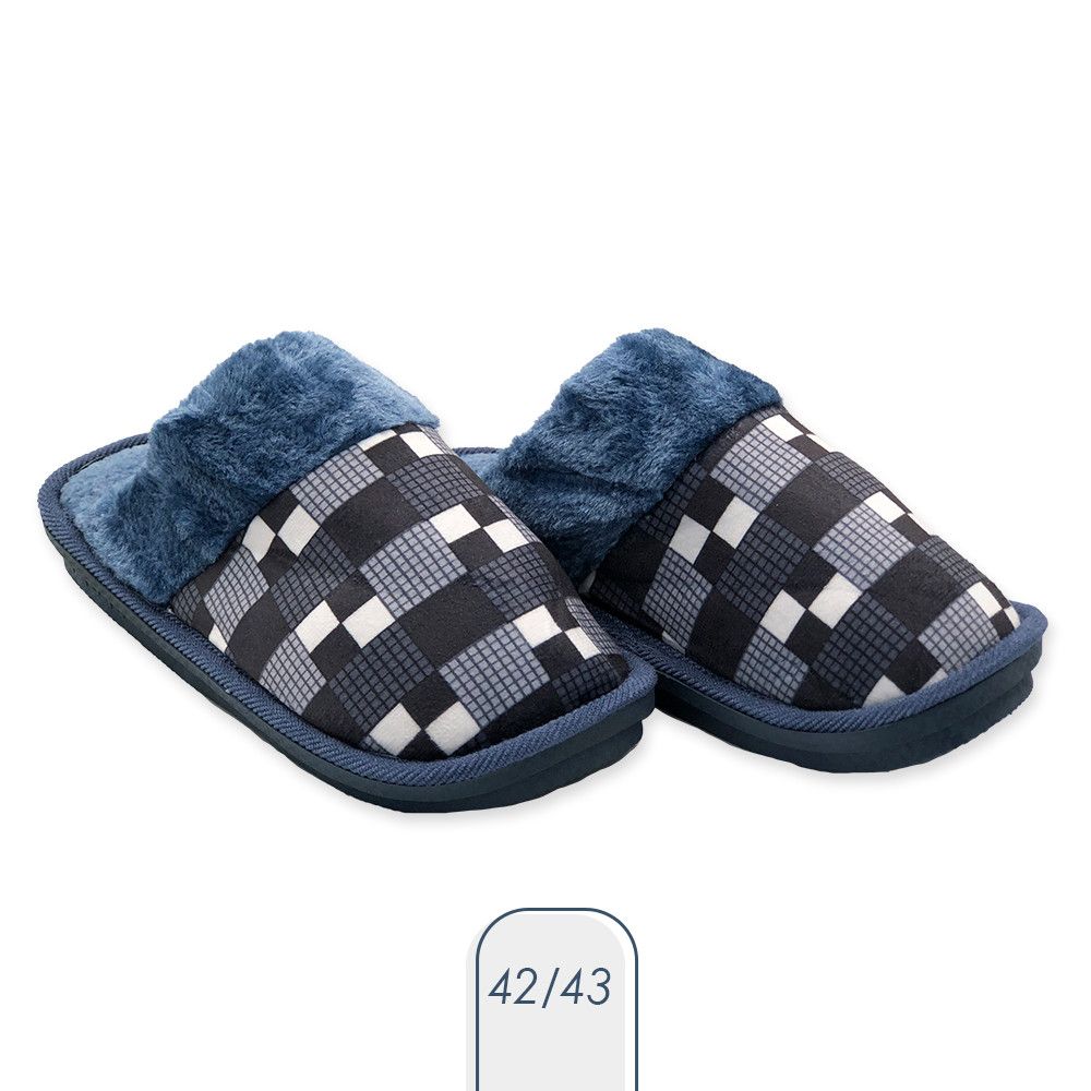 Pantufa Masculina Xadrez Azul 42/43 — foto 1