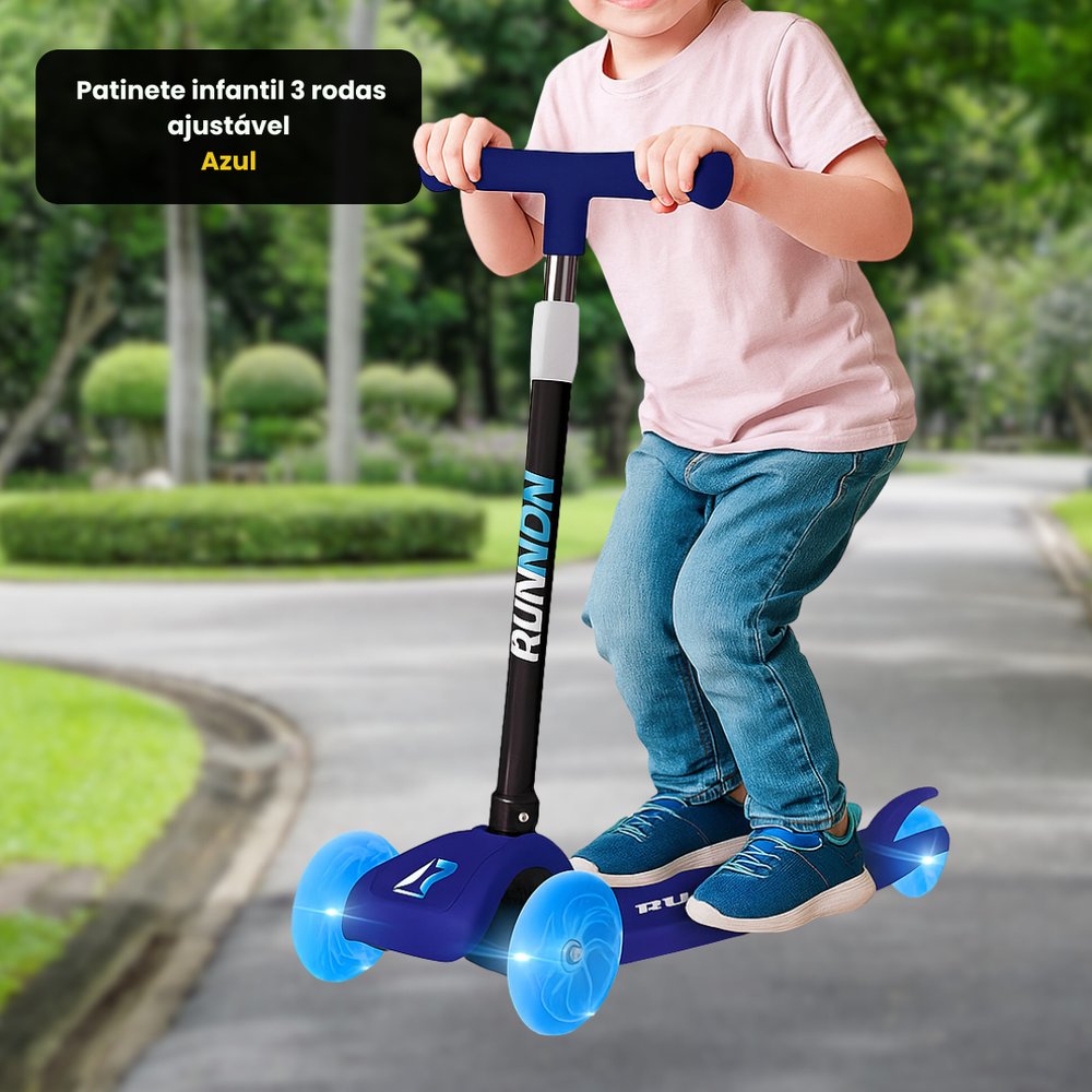 Patinete infantil 3 rodas ajustável - Azul — foto 1